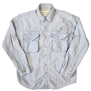 Columbia Fishing Shirt Men S Long Sleeve Button Up Vented Blue Outdoors Gorpcore